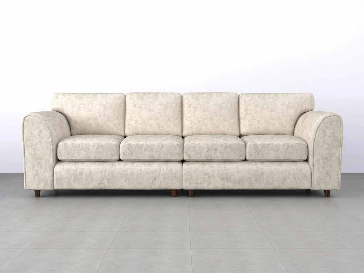 Cream Alaska Fabric 4 Seater Full Back Sofa by Gamzo Outlet with plush cushions and sturdy frame for comfortable seating.