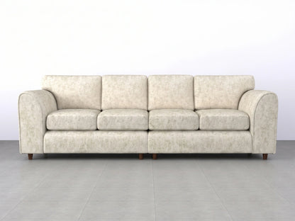 Cream Alaska Fabric 4 Seater Full Back Sofa by Gamzo Outlet with plush cushions and sturdy frame for comfortable seating.