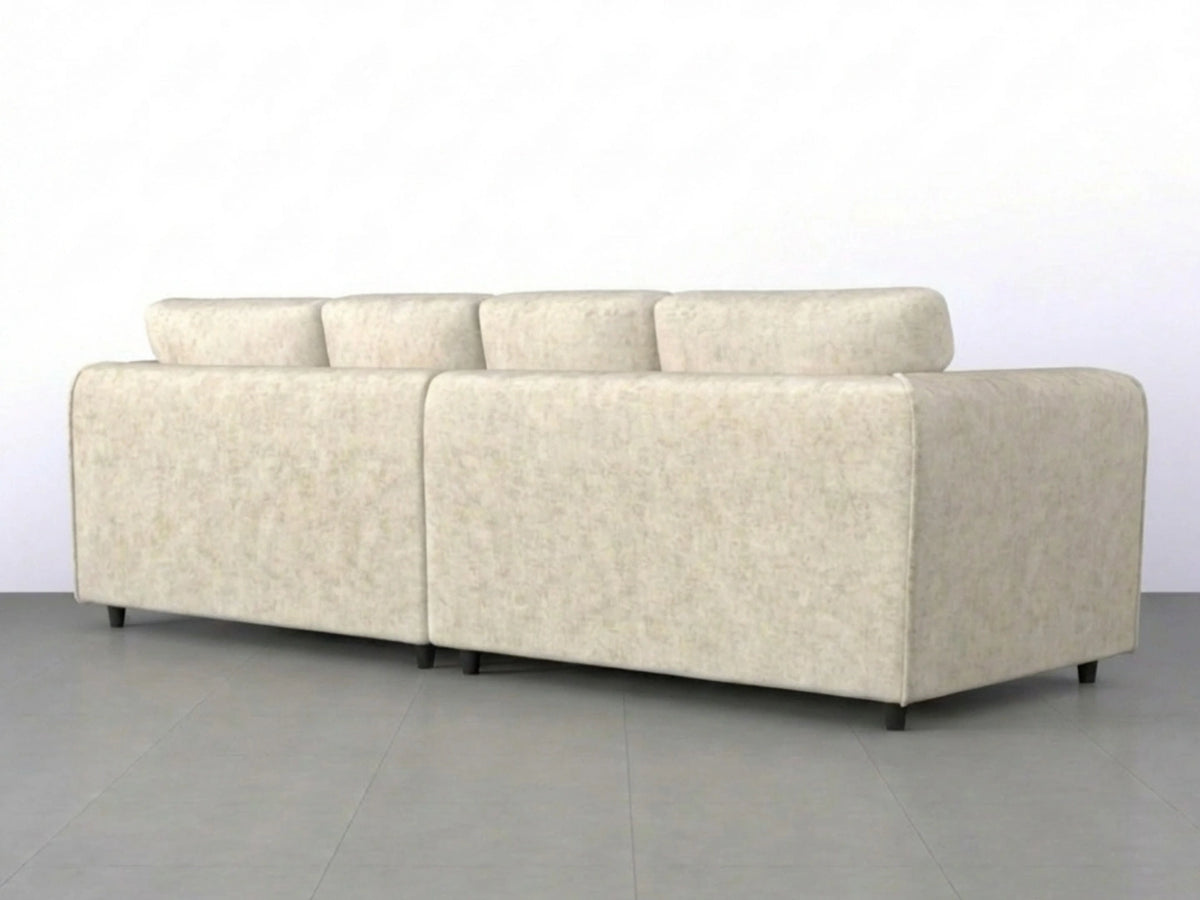 Cream Alaska Fabric 4 Seater Full Back Sofa by Gamzo Outlet, showing plush cushions and wide armrests in a modern living room setting.
