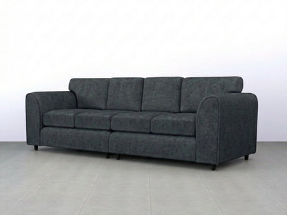 Dark grey Gamzo Outlet Alaska Fabric 4 seater sofa with full back design, perfect for modern living rooms.