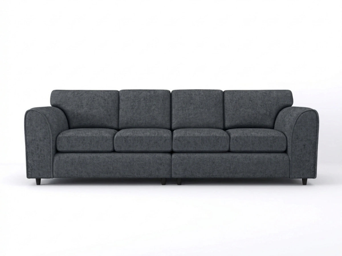 Dark grey Alaska Fabric 4-seater full back sofa by Gamzo Outlet, showcasing a spacious and comfortable living room seating option.