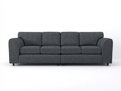 Dark grey Alaska Fabric 4-seater full back sofa by Gamzo Outlet, showcasing a spacious and comfortable living room seating option.
