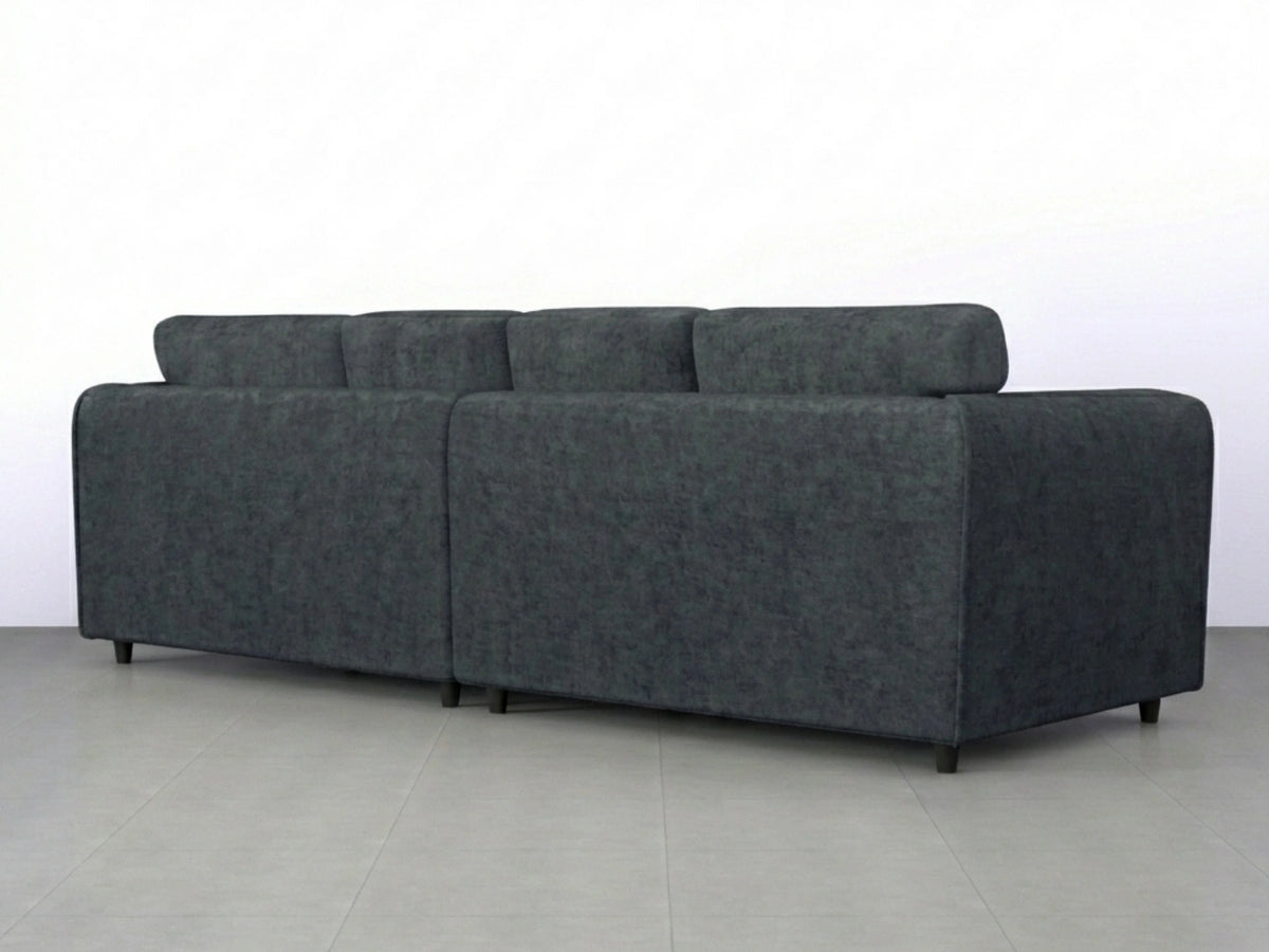 Dark grey Alaska Fabric 4-seater sofa by Gamzo Outlet with full back support and plush cushions in a modern living room setting.