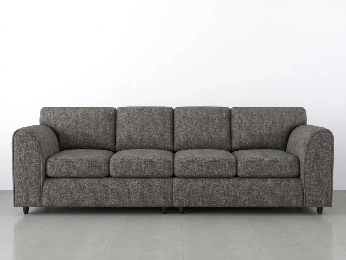 Grey Lisbon Fabric 4-seater full back corner sofa by Gamzo Outlet, showcasing plush cushions and modern design.