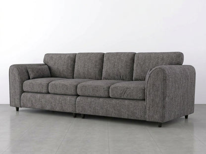 Grey Lisbon Fabric 4 Seater Full Back Corner Sofa by Gamzo Outlet, showing plush cushions and modern design.