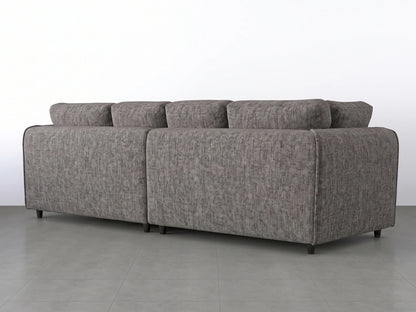 Grey Lisbon Fabric 4-Seater Full Back Corner Sofa by Gamzo Outlet, showcasing plush cushions and modern design.
