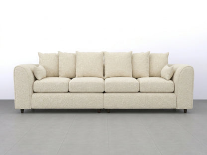 Ivory boucle fabric 4-seater scatter back sofa by Gamzo Outlet with plush cushions and modern design.