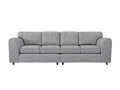 Light grey Gamzo Outlet Alaska Fabric 4-seater sofa with full back design, showcasing plush cushions and modern style.