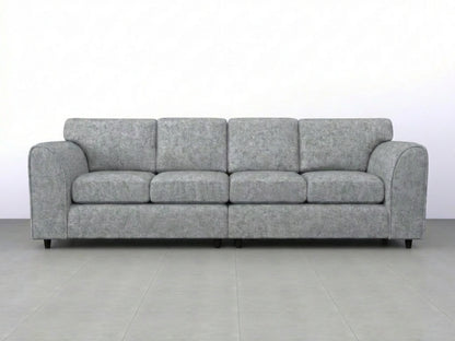 Light grey Alaska Fabric 4 Seater Full Back Sofa by Gamzo Outlet, showcasing plush seating and full back support.