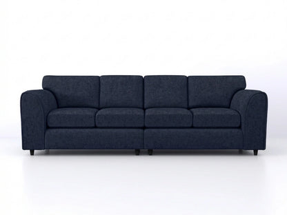 Alaska Fabric 4 Seater Full Back Sofa in midnight blue, with plush cushions and modern design, by Gamzo Outlet.
