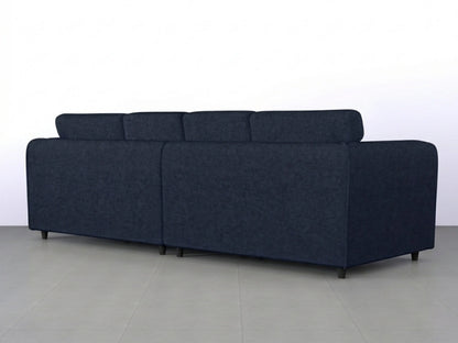 Gamzo Outlet Alaska Fabric 4 Seater Full Back Sofa in midnight blue with plush cushions and a modern design.
