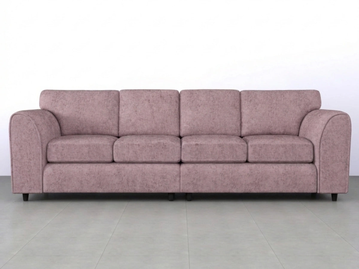 Pink Alaska Fabric 4 Seater Full Back Sofa by Gamzo Outlet, showcasing plush upholstery and spacious seating for four.