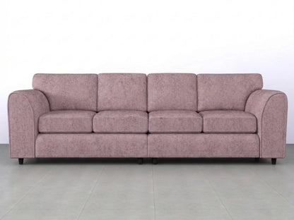 Pink Alaska Fabric 4 Seater Full Back Sofa by Gamzo Outlet, showcasing plush upholstery and spacious seating for four.
