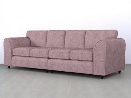 Pink Gamzo Outlet Alaska Fabric 4 Seater Sofa with full back support, featuring plush cushions and modern design.