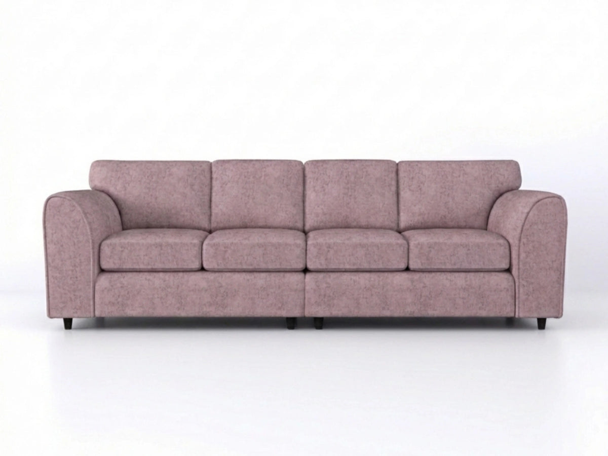 Pink Alaska Fabric 4 Seater Sofa by Gamzo Outlet, featuring a full back design and comfortable seating for four.
