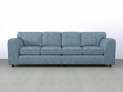 Sky blue Alaska Fabric 4 Seater Sofa by Gamzo Outlet, featuring full back support and plush cushions in a modern living room setting.