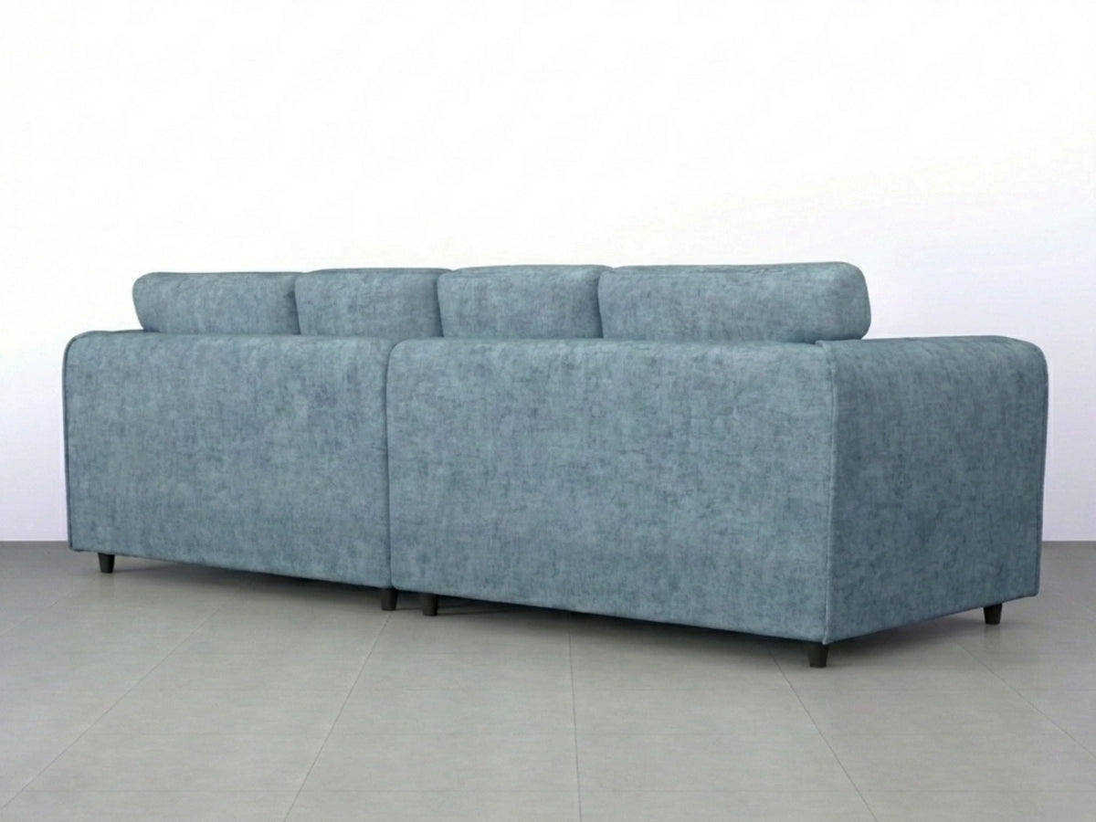 Skyblue Alaska Fabric 4 Seater Sofa by Gamzo Outlet showing full back design and plush seating for home comfort
