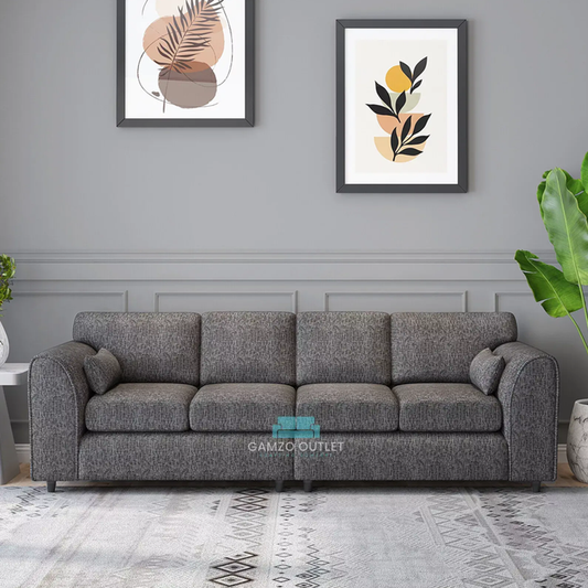 Lisbon Fabric 4 Seater Full Back Sofa