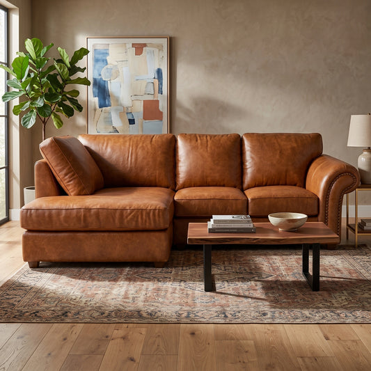 Oakland Full Back L Shape Leather Sofa