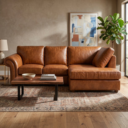 Oakland Full Back L Shape Leather Sofa