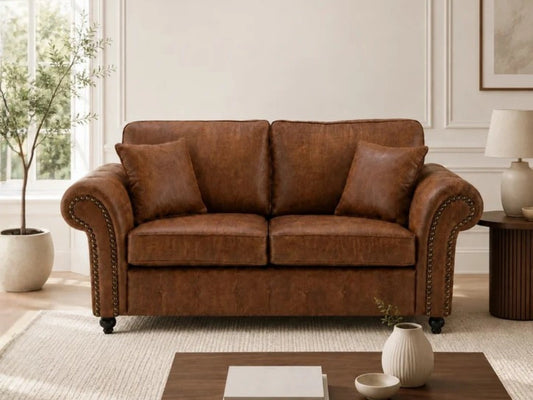Oakland Full Back 2 Seater Leather Sofa