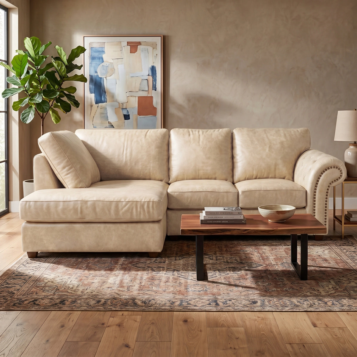 Cream 4 Seater Left hand facing
