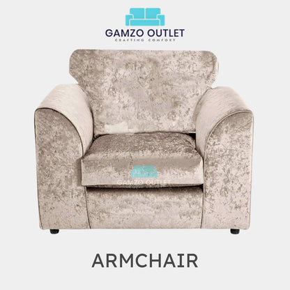 CRUSHED VELVET SCATTER BACK SOFA SET