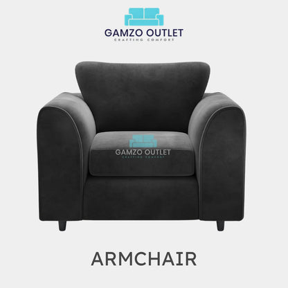 PLUSH FABRIC SCATTER BACK SOFA  SET