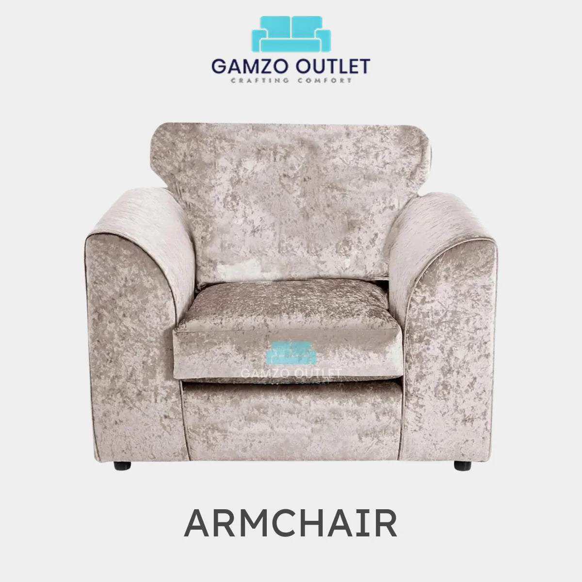 CRUSHED VELVET FULL BACK SOFA SET