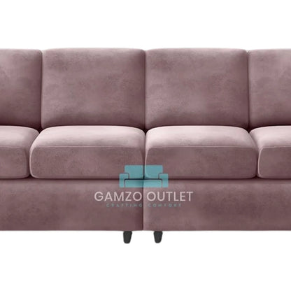 Plush Velvet 4 Seater Full Back Sofa