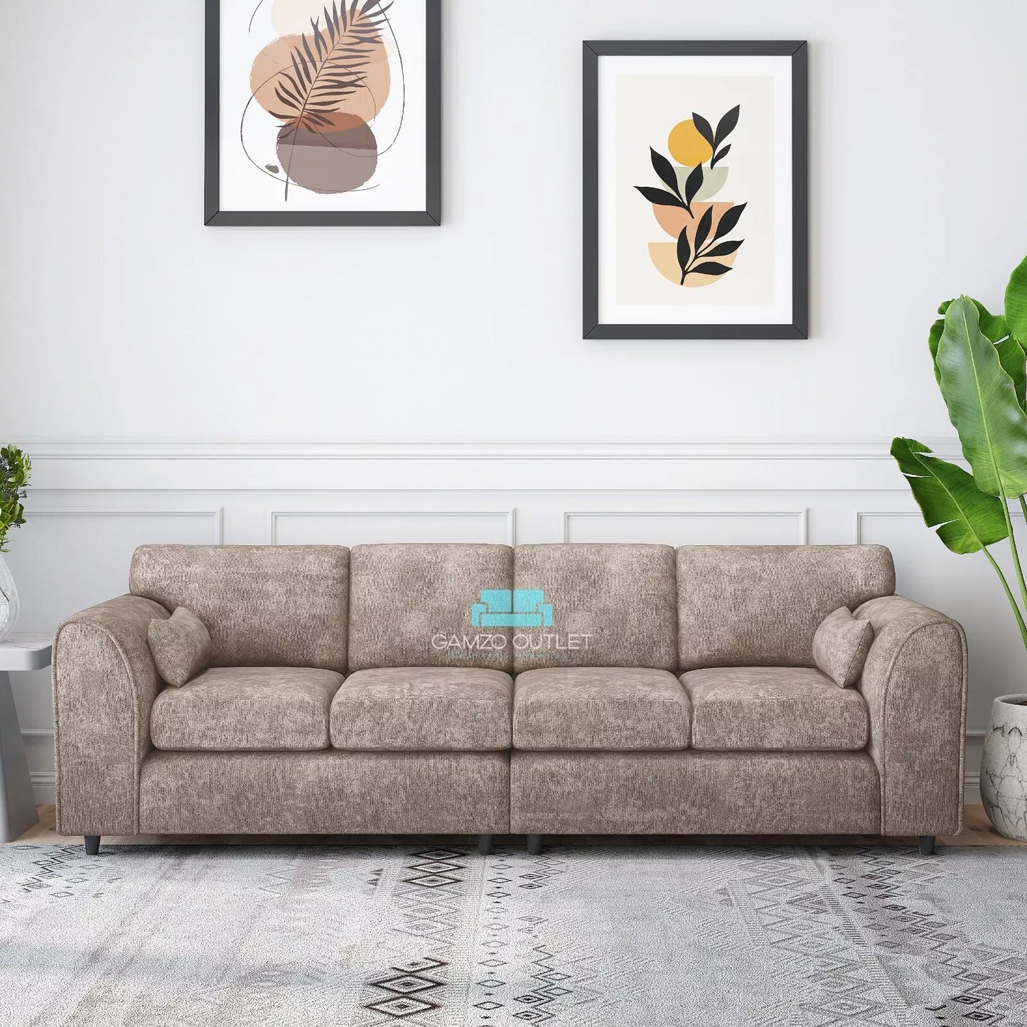 Alaska Fabric 4 Seater Full Back Sofa