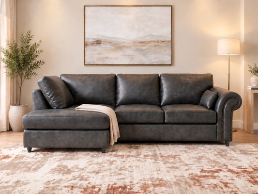 Oakland Full Back L Shape Leather Sofa