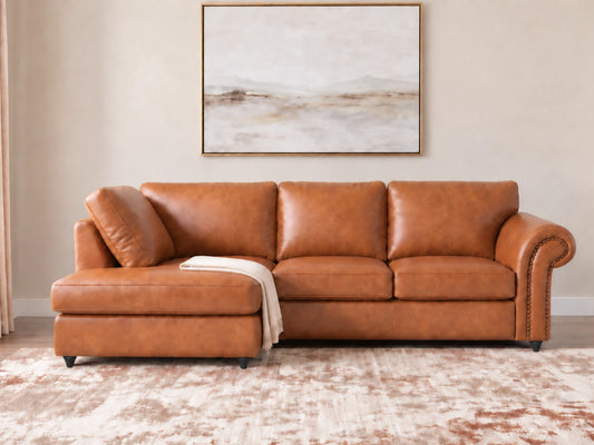 Oakland Full Back L Shape Leather Sofa