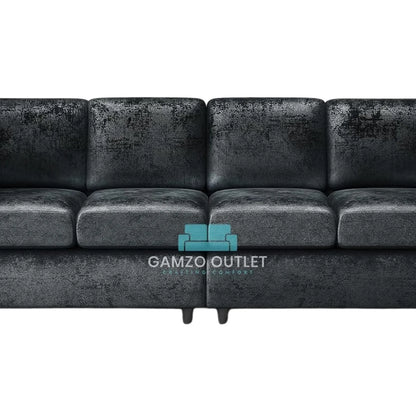 Crushed Velvet 4 Seater Full Back Sofa