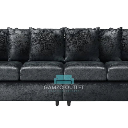 Crushed Velvet 4 Seater Scatter Back Sofa