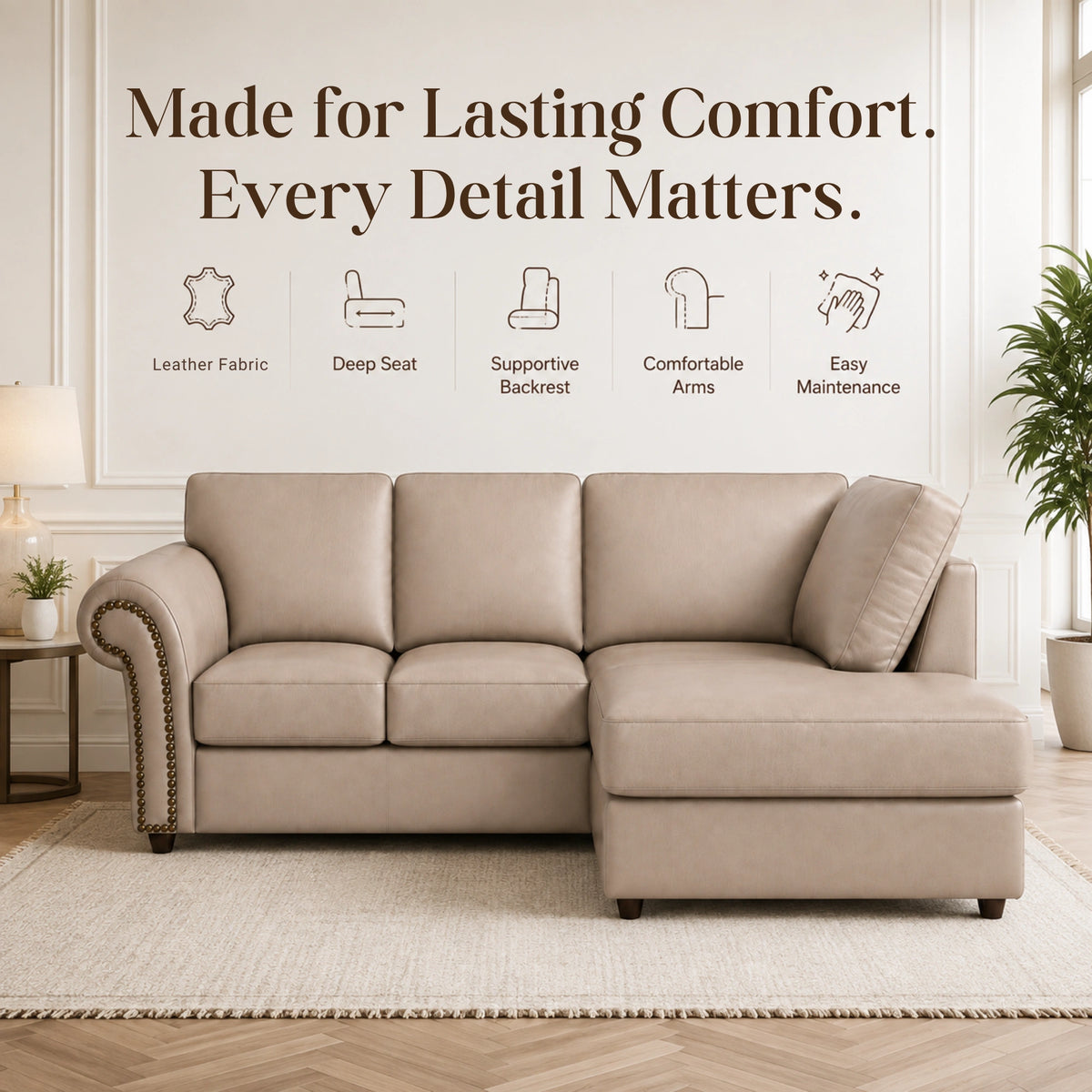 Cream 4 Seater Right hand facing