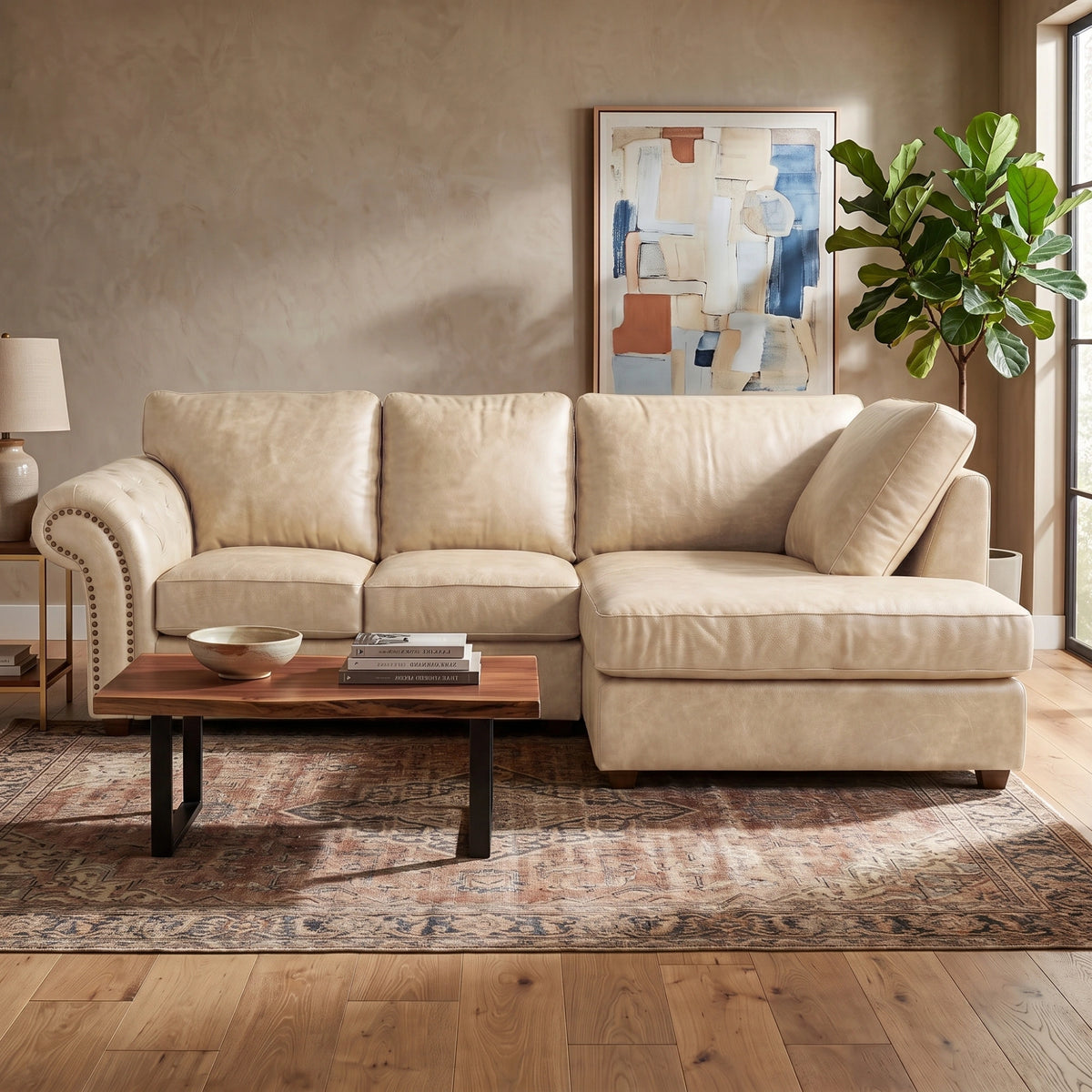 Cream 4 Seater Right hand facing