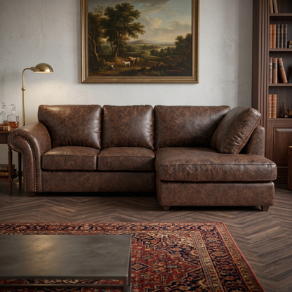 Oakland Full Back L Shape Leather Sofa