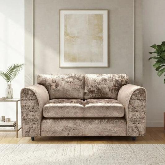 Crushed Velvet 2 Seater Full Back Sofa