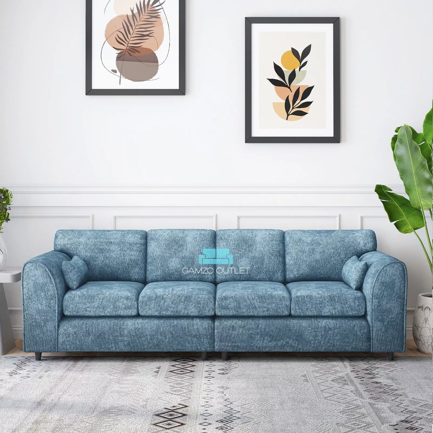 Alaska Fabric 4 Seater Full Back Sofa