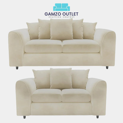 PLUSH FABRIC SCATTER BACK SOFA  SET