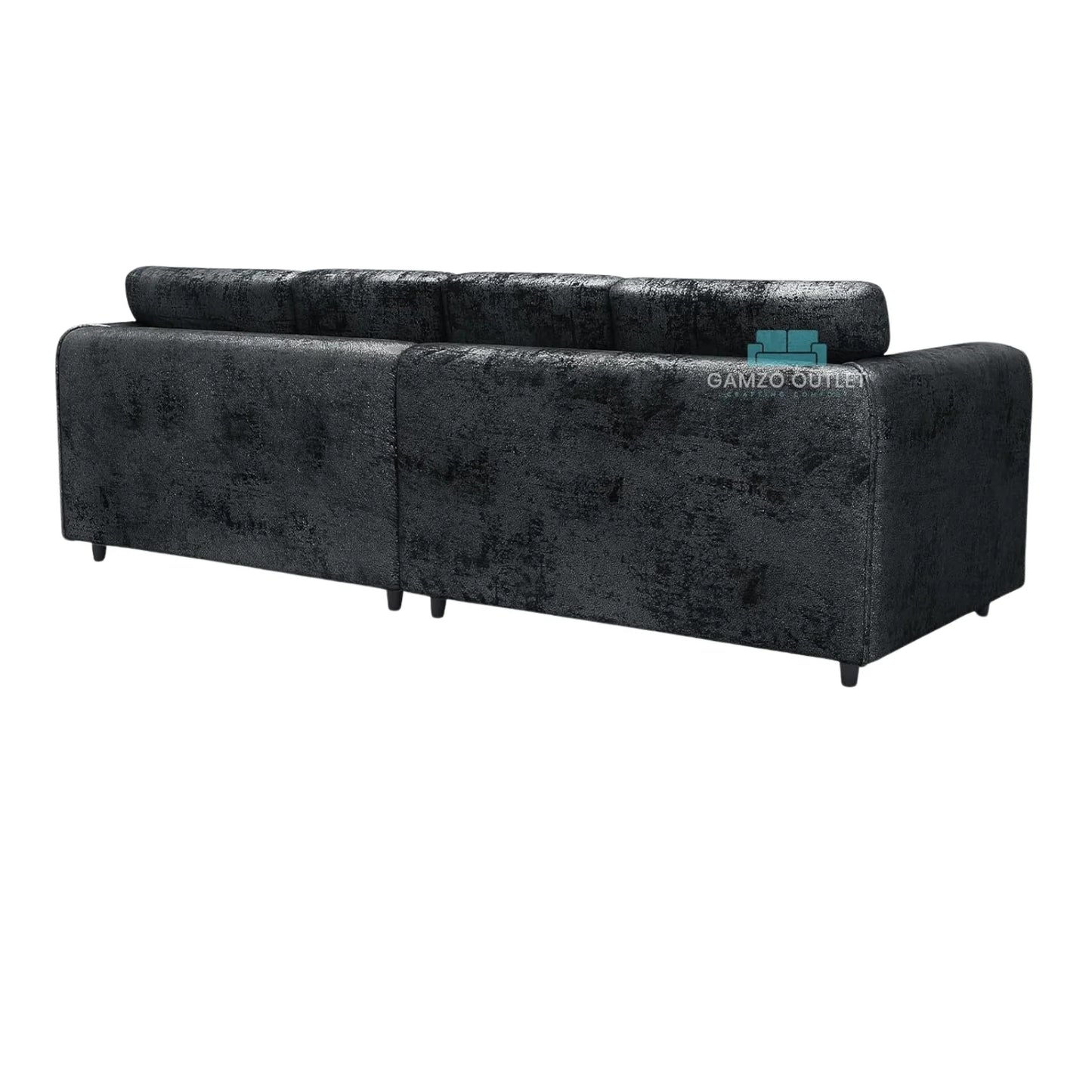 Crushed Velvet 4 Seater Full Back Sofa