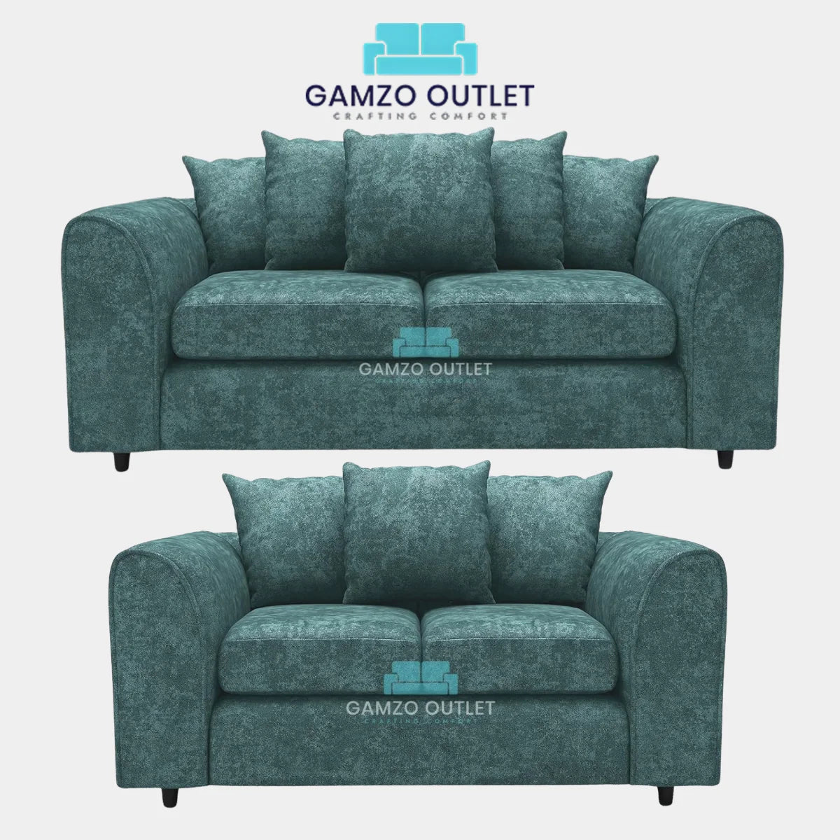 ALASKA FABRIC SCATTER BACK SOFA SET