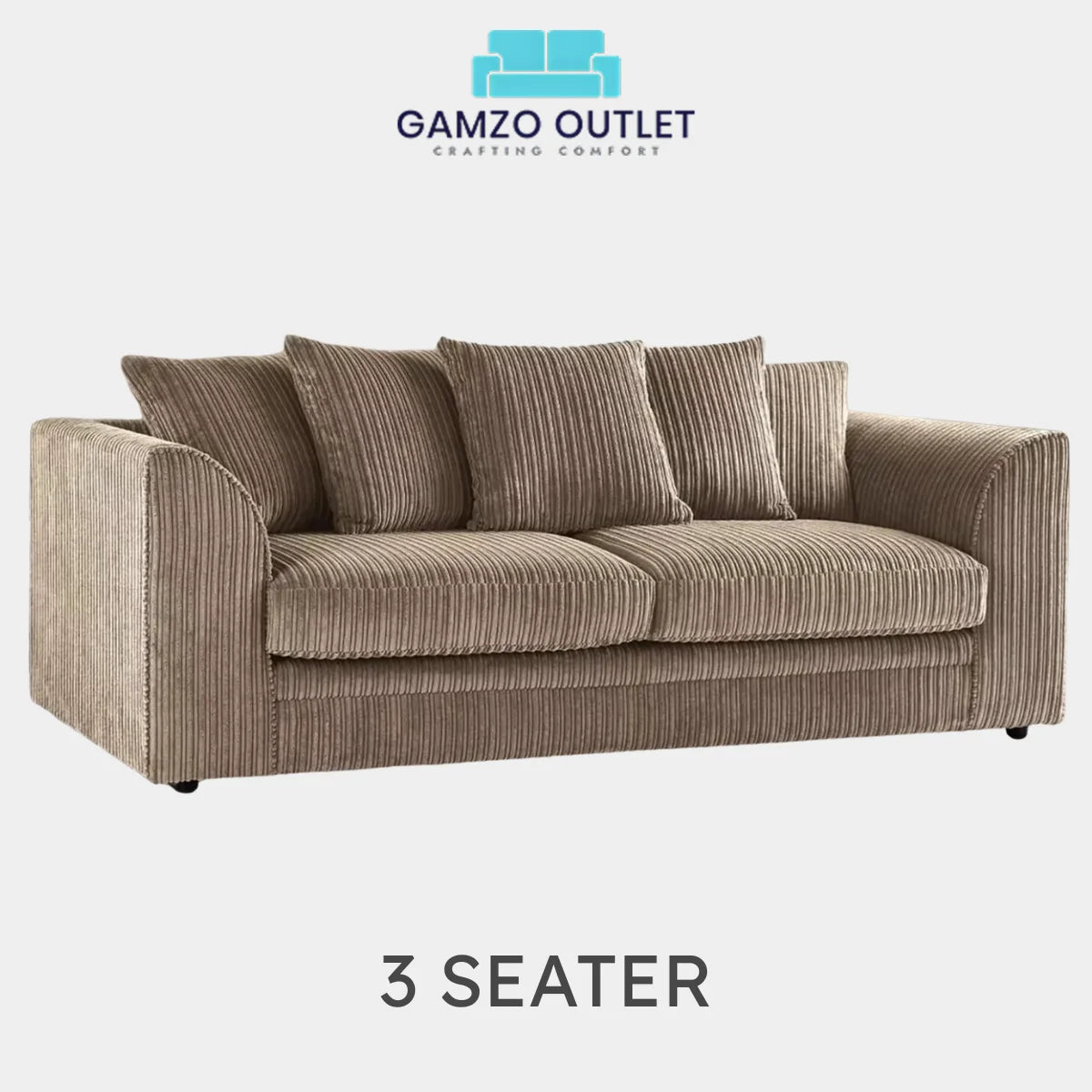 JUMBO CORD FABRIC SCATTER BACK SOFA SET