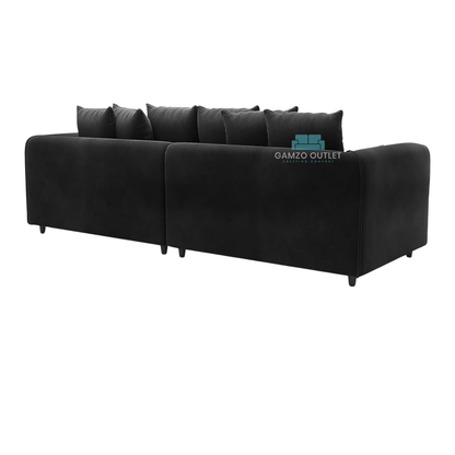 Plush Fabric 4 Seater Scatter Back Sofa