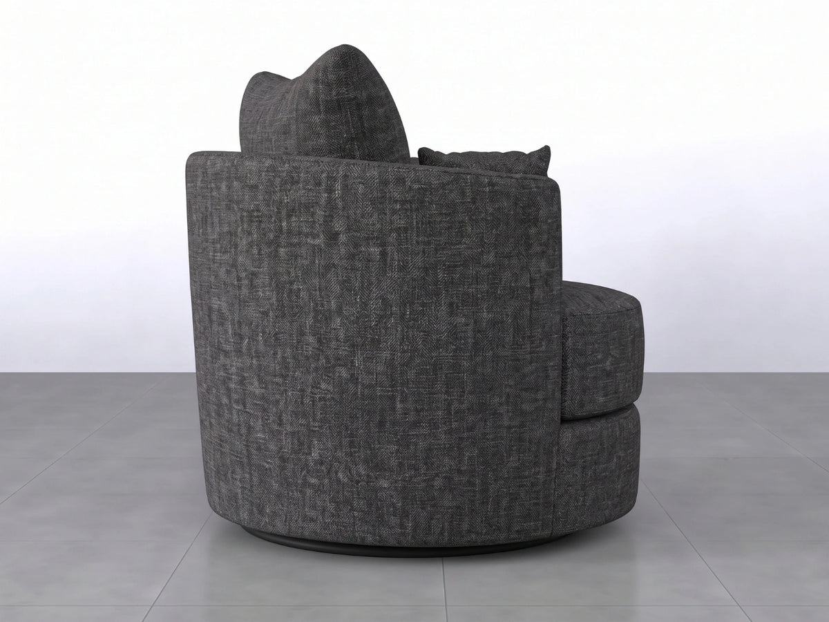 Lisbon Fabric Swivel Chair from Gamzo Outlet in a cozy corner sofa setup, showcasing its stylish design and comfortable seating.