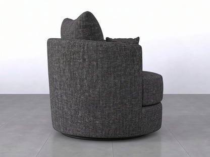 Lisbon Fabric Swivel Chair from Gamzo Outlet in a cozy corner sofa setup, showcasing its stylish design and comfortable seating.