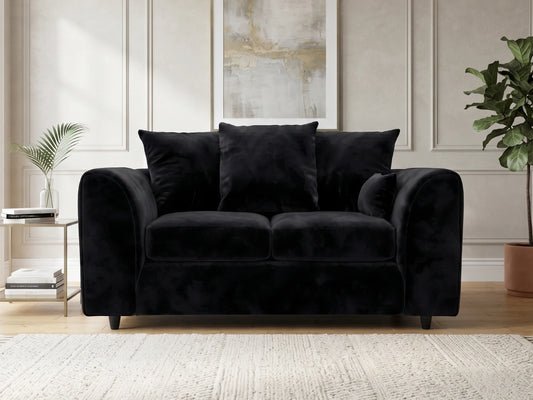 Plush Fabric 2 Seater Scatter Back Sofa