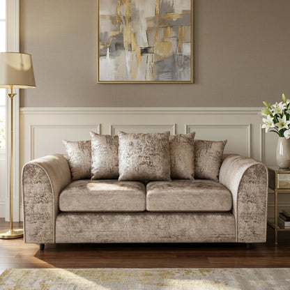 Crushed Velvet 3 Seater Scatter Back Sofa