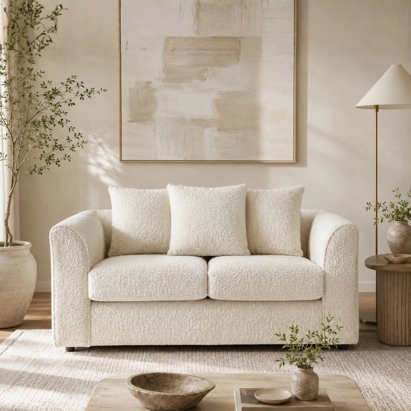 Boucle Fabric 2 Seater Sofa